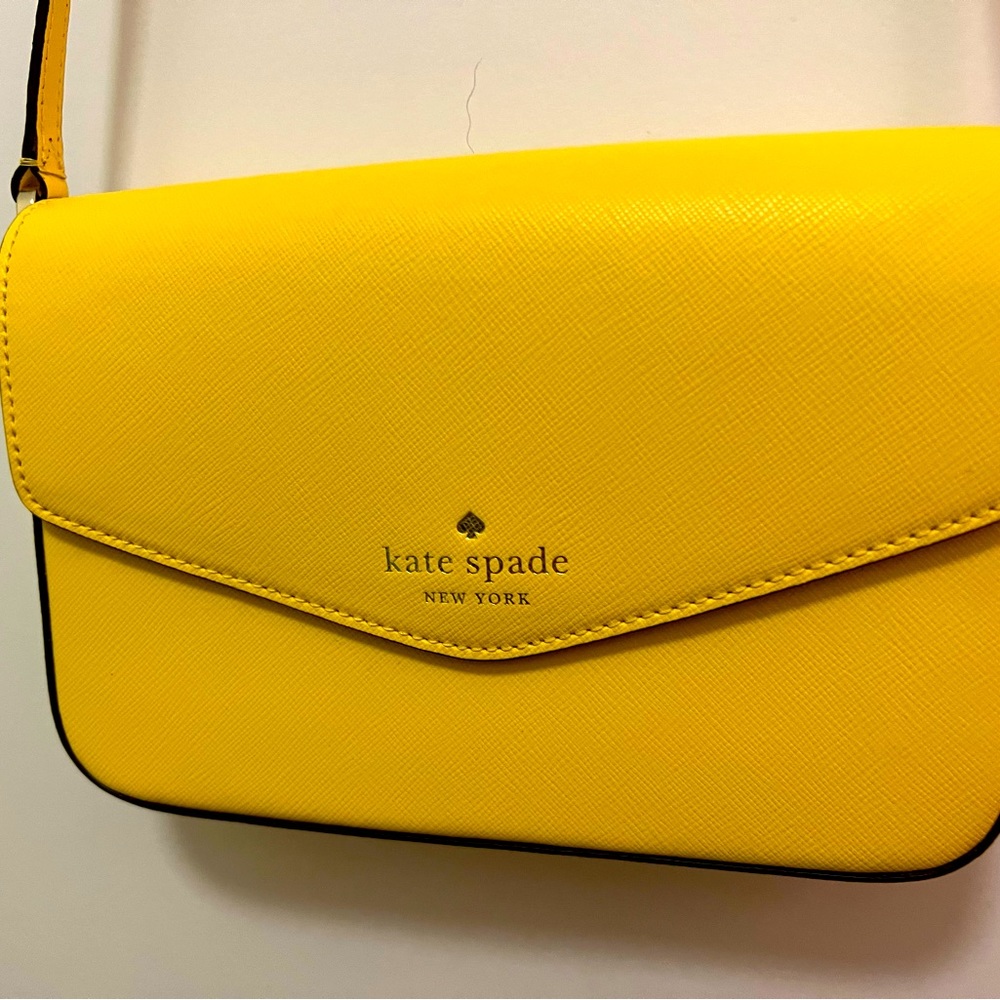 Kate Spade New York Sadie Saffiano leather envelope Yellow
